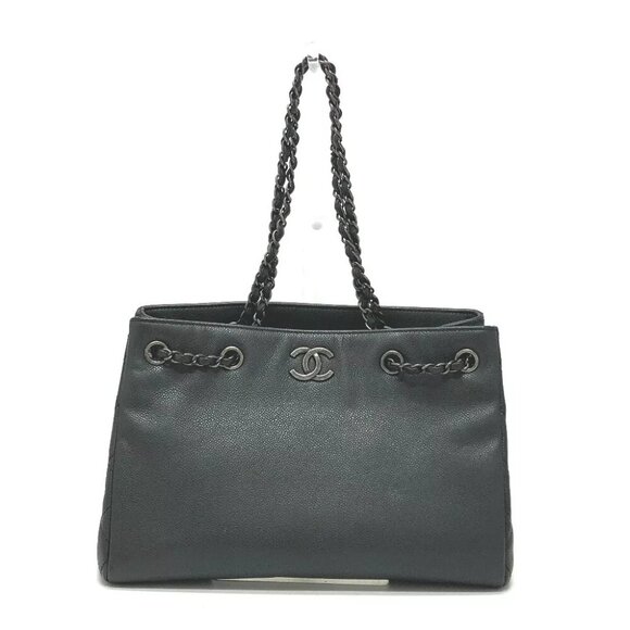 CHANEL CC CC Mark Chain Bag Hand Bag Shoulder Bag Caviar Leather gray - Picture 1 of 16